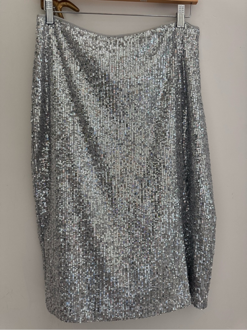 Halogen Silver Sequin Pencil Skirt
